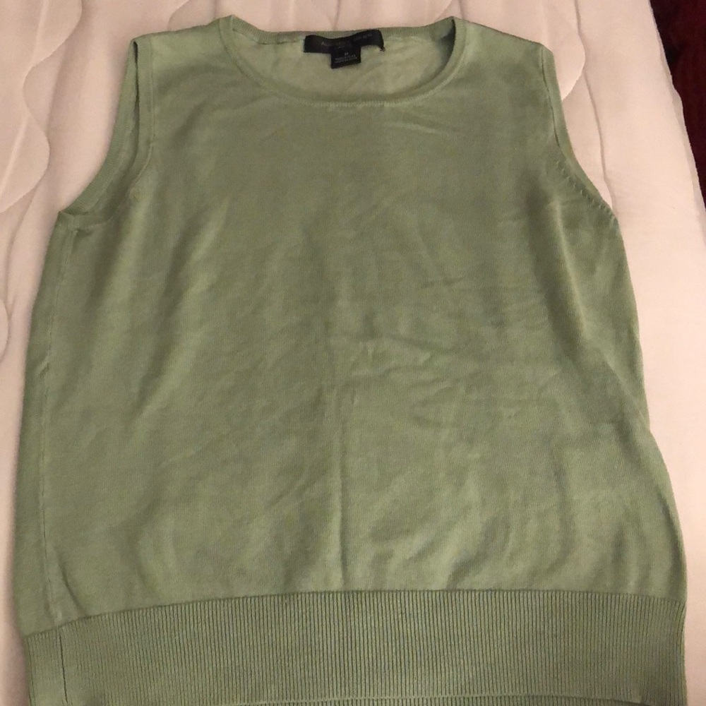 AUGUST SILK mint green stretchy silk shirt top